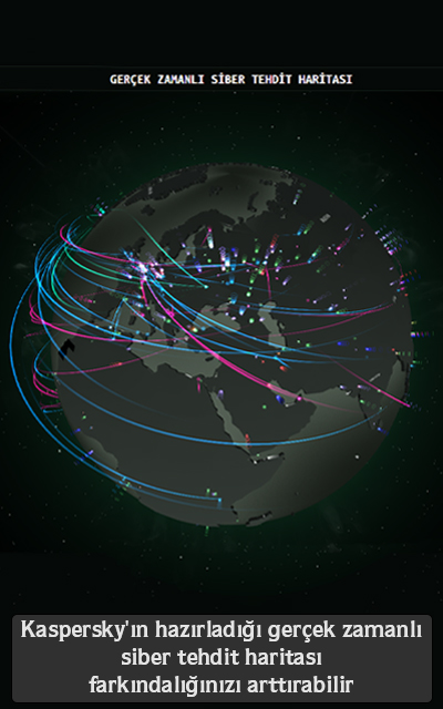 Kaspersky'ın hazırladığı gerçek zamanlı siber tehdit haritası farkındalığınızı arttırabilir